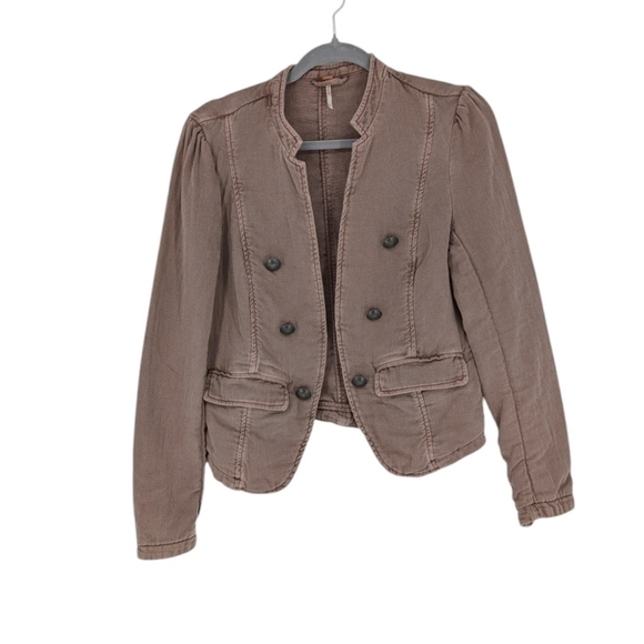 Free People Jagger Blazer Military Style Boho - Picture 4 of 10